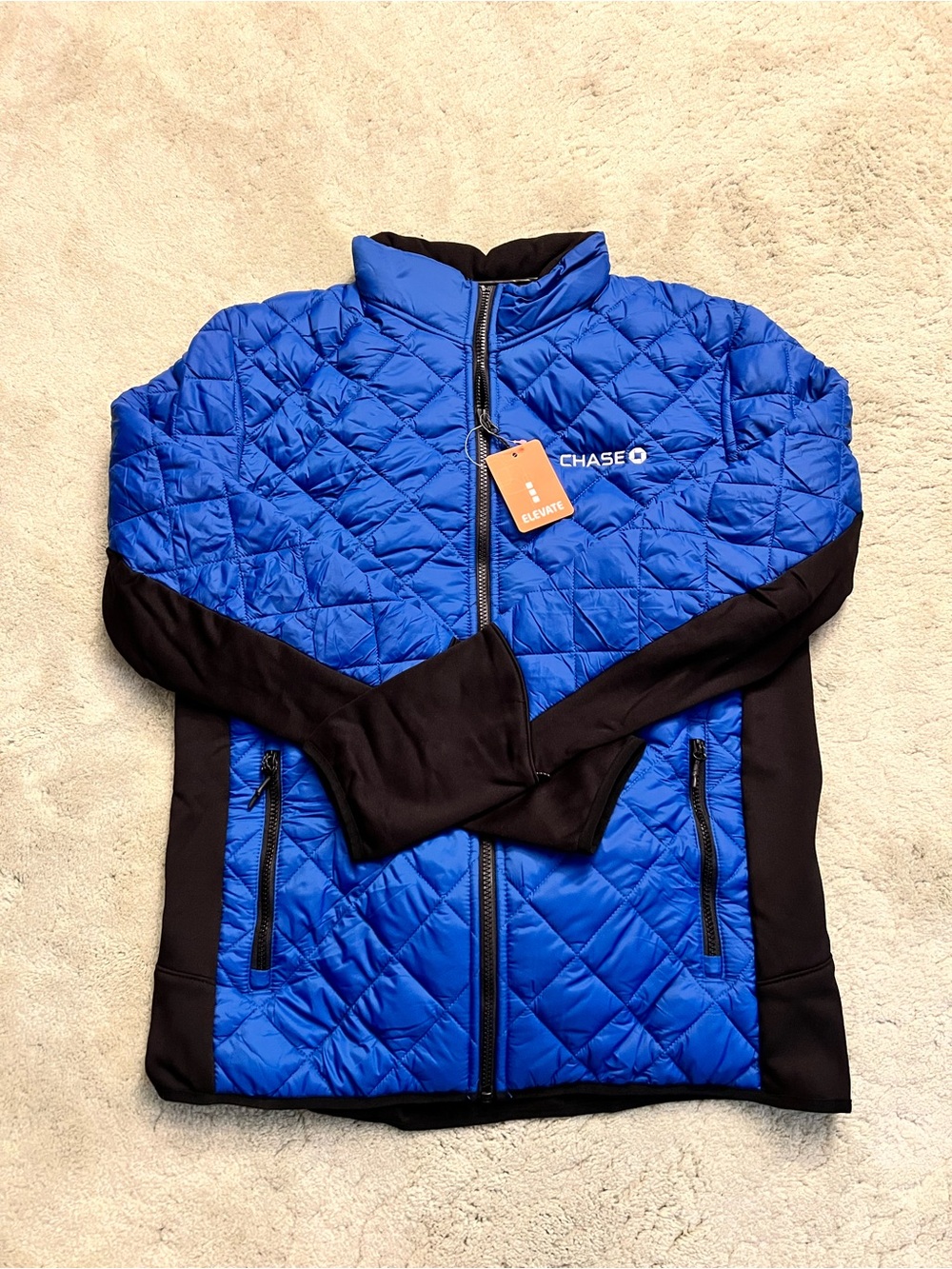 NEW: JPMorgan Chase Men's Quilted Blue Puffer Jacket